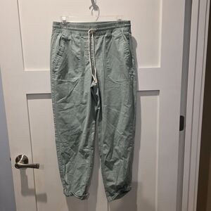 Talbots Womens Light Green Pants Roll Tab Leg S Spring Coastal Grandma Beach Eco